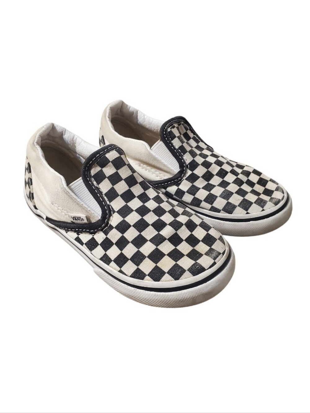 Vans Off The Wall Toddler Black White Checkered Old Skool Slip On Sneakers 10